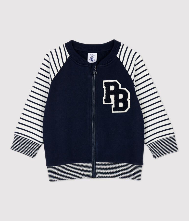 Baby-Teddyjacke aus Molton. blau SMOKING/weiss MARSHMALLOW